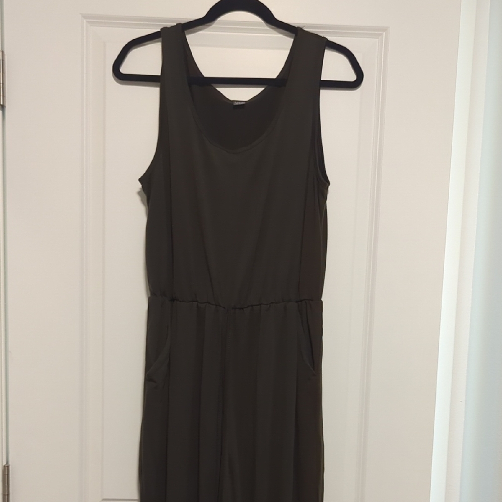 Elegant Olive Green Sleeveless Jumpsuit